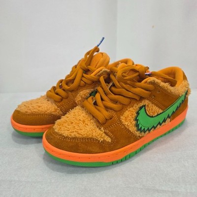  Nike SB Dunk Low Grateful Dead Bear Orange Green Fuzzy Women US5.5/UK3/EU36