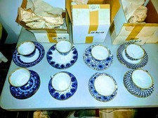 Lomonosov porcelain vintage cobalt blue with gold rim tea set