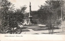 Soldiers Monument Warren Ohio Undivided Back Postcard Memorial Military Unposted