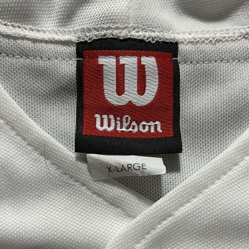 VINTAGE ESPN AUTHENTIC RED AND BLACK PIPING WHITE XL JERSEY - Picture 4 of 13