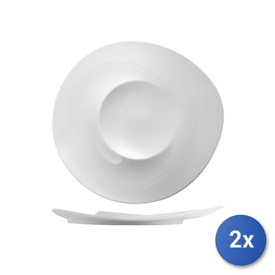 2x Teller Selection Hotellerie aus weißem Porzellan 31,5 x 31 x 3,6 h cm.