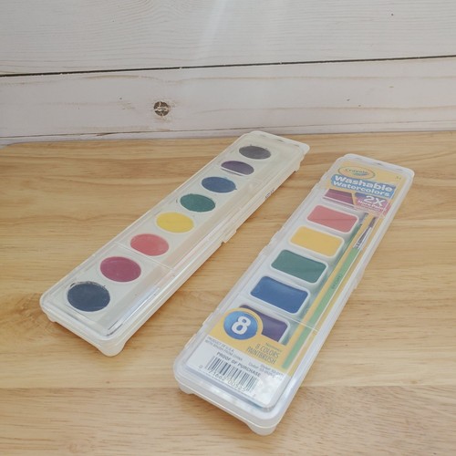 Set Of Two Crayola Washable Watercolors Sets With Paintbrush 8 Vibrant Colors