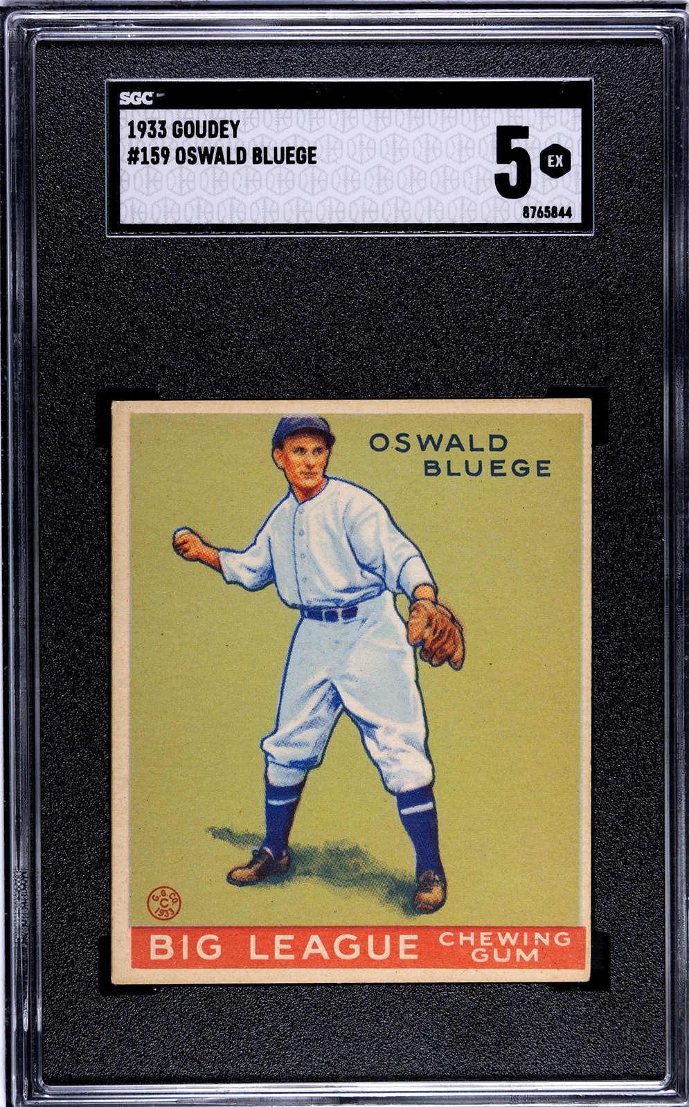 1933 Goudey Oswald Bluege #159, SGC 5