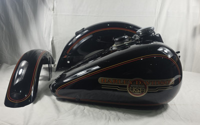 HARLEY DAVIDSON GENUINE FXDS DYNA CONVERTIBLE GAS TANK & FENDER SET BLACK