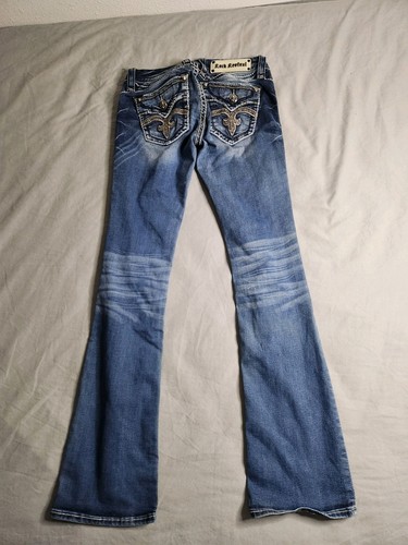 Rock Revival Jeans Semak Bootcut Womens Sz 29x30 Medium Wash Low Rise Rhinestone - Picture 7 of 11