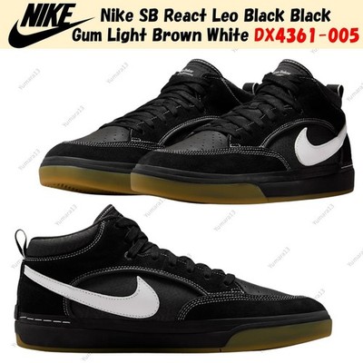 Nike SB React Leo Black Black Gum Light Brown White DX4361-005