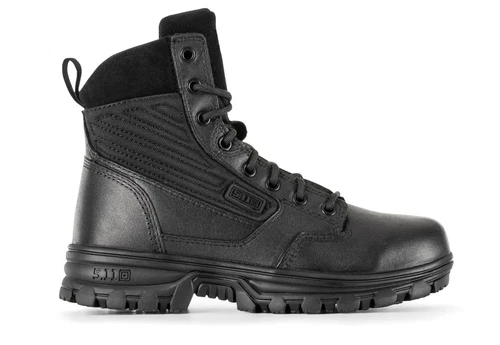 5.11 Tactical EVO 2.0 6" Women's Side-Zip Leather Boots Ortholite Footbed Black
