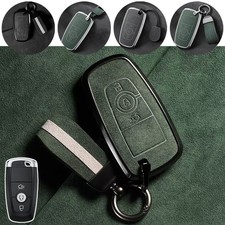 Zinc Alloy Suede Leather Car Key Case Cover For Ford F-150 Mustang Edge Fusion