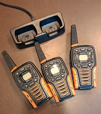 Cobra ACXT645 35 Mile Range Walkie Talkies - set of 3 plus a double charger