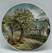 Vintage -Currier And Ives -The Four Seasons “Autumn” Decorative Plate 6.5" Japan
