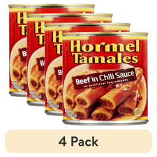  4 pack HORMEL Beef Tamales in Chili Sauce, Shelf-Stable, 15 oz Steel Can...
