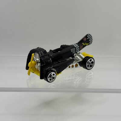 Hot Wheels Dog Fighter Black Yellow Airplane Car 1996 Diecast Propeller Racer