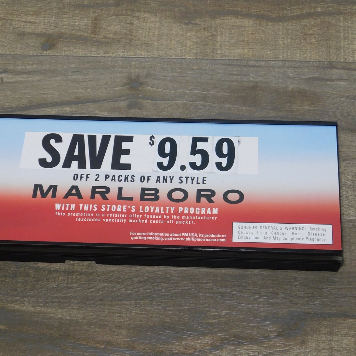 Marlboro Cigarettes Advertising Sign Store Display Header Rack