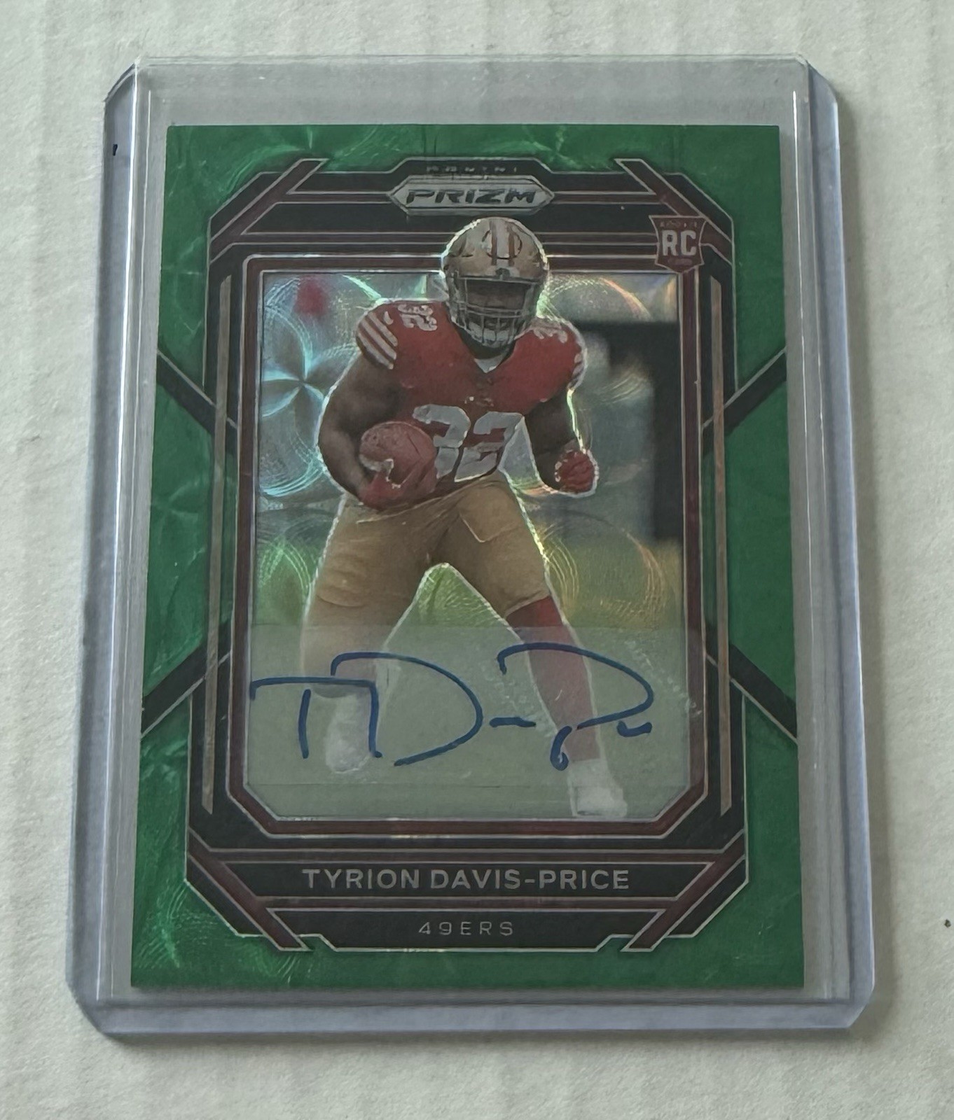 2022 Panini Prizm - Rookies Tyrion Davis-Price #320 Green Scope Prizm Auto /75