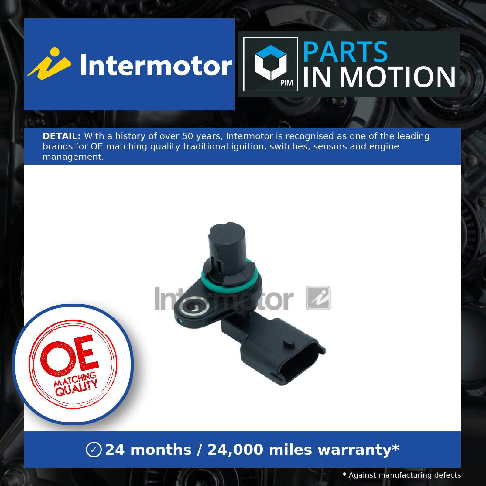 Camshaft Position Sensor fits OPEL ASTRA H, J 1.6 2006 on Z16XER Intermotor New - Image 6