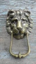 Vintage Brass Lion Head Door Knocker