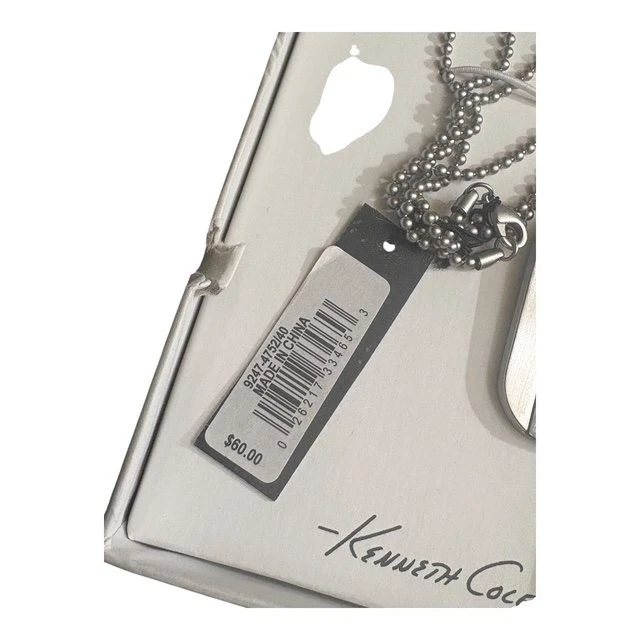 Kenneth Cole Men's Dog Tag Necklace 1 Piece Stainless Steel Chain - Image 2 of 3