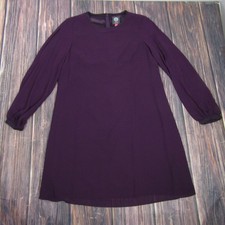 Vince Camuto Dress Womens 10 Purple Aubergine Long Sleeve A Line Shift VC8M7629
