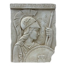 Athena Minerva Greek Roman Goddess Wall Décor Hard Plaster Bas Relief 9.45 in