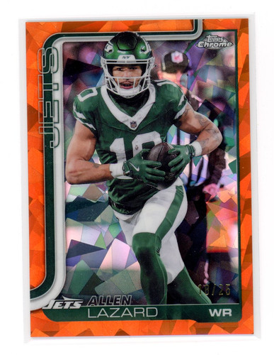 2025 Topps Chrome Sapphire Allen Lazard Orange Refractor /25 Jets