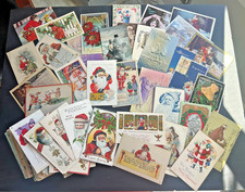 Variety Lot of 134 Antique Christmas Santa Postcards Winsch Stecher Embossed