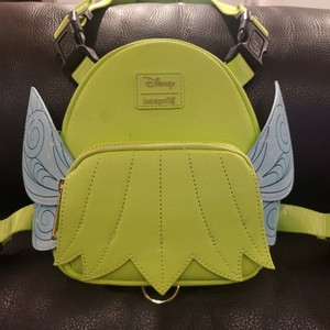 Large Loungefly Peter Pan Tinker Bell Cosplay Glitter Mini Backpack Dog Harness