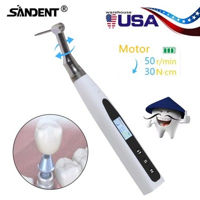 Dental Cordless Implant Electric Torque Wrench Handpiece Tool Driver 360° Rotate