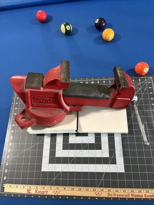 VTG Columbian Model 2040 Red Swivel Base Bench Vise 6  Jaws 27 lb Anvil Rare