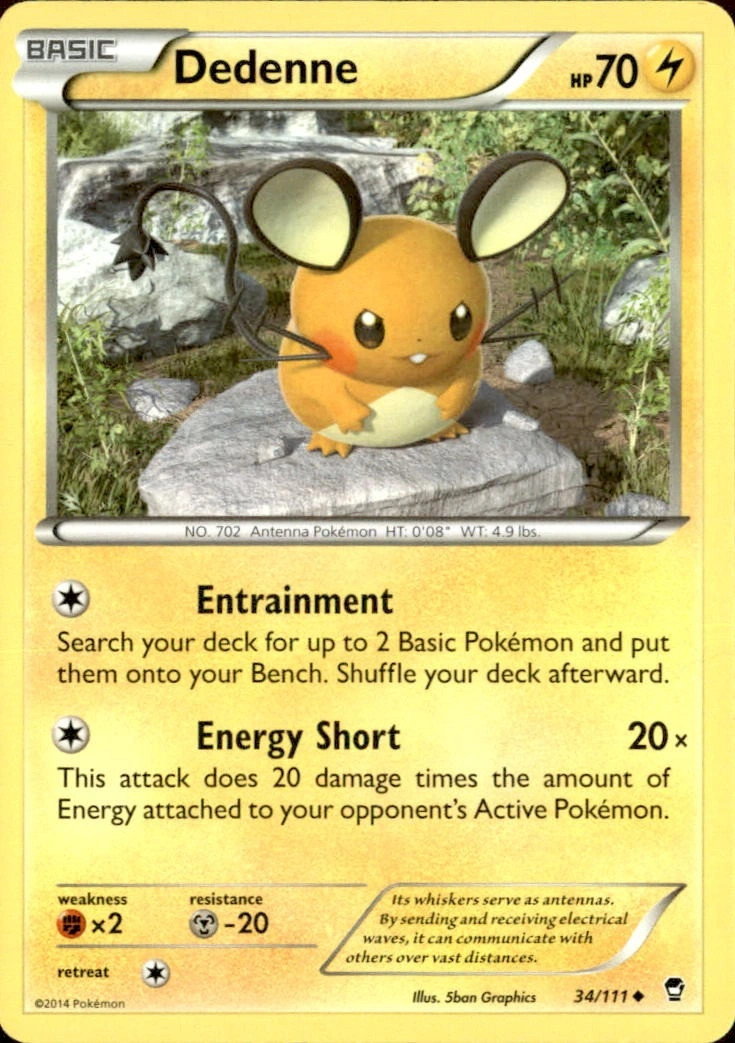 Dedenne 34/111 Furious Fists Uncommon NM Pokemon TCG