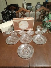 Luminarc J G DURAND ANYTIME CUT CRYSTAL Snack  SET 12 Piece NEW