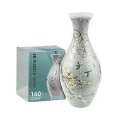 3D Puzzle Vase for Adults, 160 Pieces Plastic DIY Unique Puzzle Flower Vase, Cr