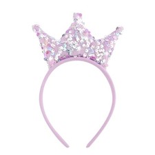 Headband for Girls Bling Princess Crown Headband Glitter Head Bands Purple