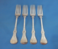 Fourchette 6 3/4" Theo Olsens Norvège Norwegian Silver Rose - 4 monogrammées