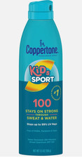 Coppertone Kids Sport Sunscreen Spray SPF 100 Water Resistant 5.5 Ounce