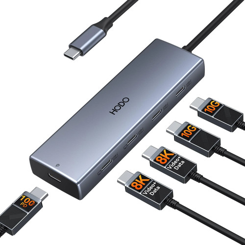 USB C Hub Dual 4K@60Hz USB C Adapter for Dell HP, 100W PD USB C Splitter