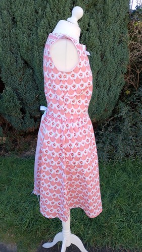 Lovely Coquette Lolita Pink Cake Print Cotton Handmade Midi TeaDress Size 12/14 - Picture 12 of 12
