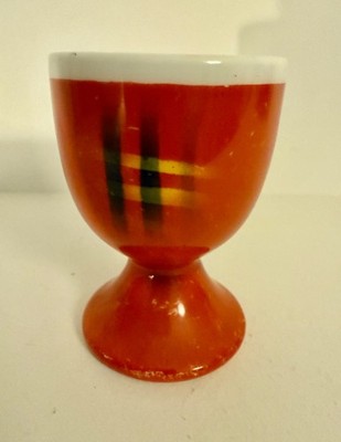 Alter Eierbecher mit dezentem Spritzdekor - Volkstedt  (SD17)