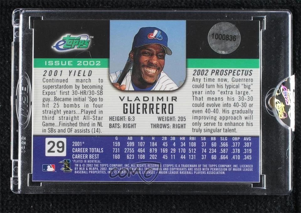 2002 eTopps /6000 Vladimir Guerrero #29 HOF - Image 2 of 2