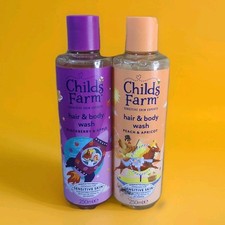 Childs Farm Kids Hair & Body Wash 250ml x 2 Peach Apricot and Blackberry Apple.