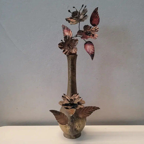 Vintage Korean & Chinese Flower Pattern Metal Lantern Official