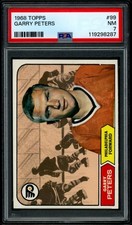 1968-69 TOPPS NHL Hockey #99 Garry Peters PSA 7 NM Philadelphia Flyers Card