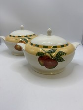 2 x Churchill Somerset Fruits Tureen Pear/Apple 