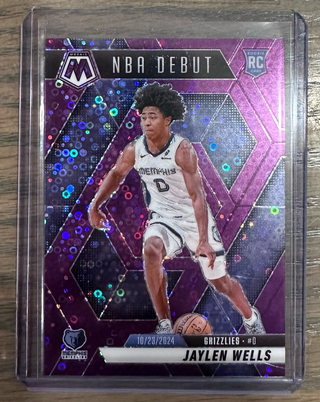 2024-25 Mosaic - NBA Debut Jaylen Wells #260 Fast Break Purple Prizm /50 (RC)