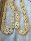Two (2)  Lot Vintage Floral Carved Graduated Necklace, Cream Color — photo 4
