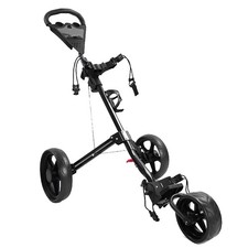 3Wheel Folding Golf Push Trolley Lightweight Compact Golf Bag Pull Cart