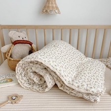 Carmine Flower Blanket for Girls Boys Muslin Cotton Toddler 47"x59" Camellia