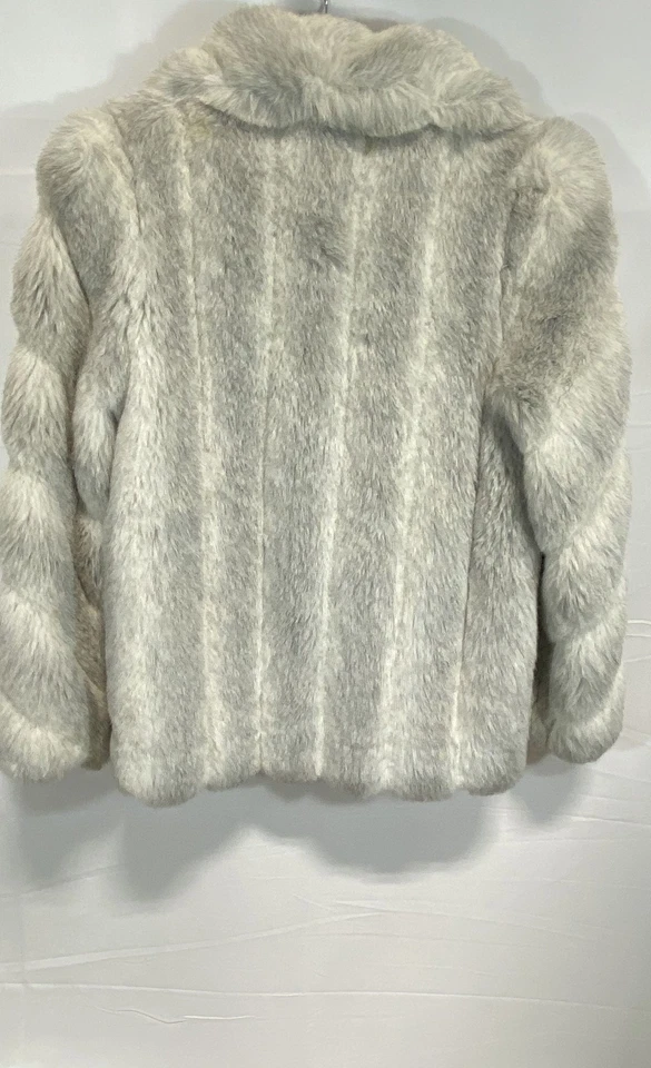 Jordache Womens Gray Solid Modacrylic Acrylic Faux Fur Style Jacket Size 10 - Image 2 of 4