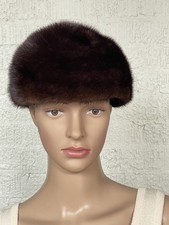 Dark Brown Mink Fur Elegant Hat SZS Made In USA Looking Amazing