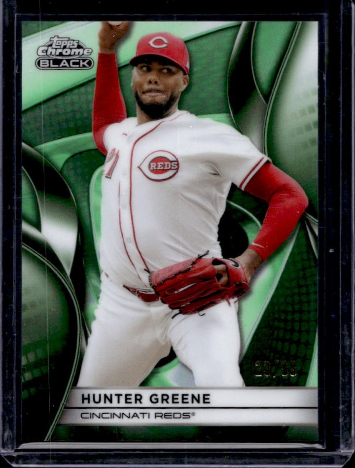 Hunter Greene 2025 Topps Chrome Black #10 Green Refractor /99