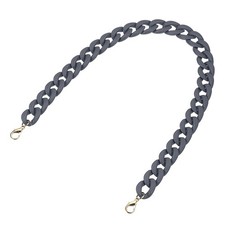 Acrylic Purse Strap,23.6" Matte Bag Chain Replacement Dark Gray